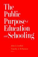 The public purpose of education and schooling /