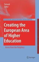 Creating the European area of higher education voices from the periphery /