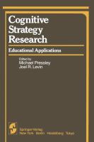 Cognitive strategy research : educational applications /