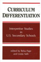 Curriculum differentiation : interpretive studies in U.S. secondary schools /