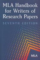 MLA handbook for writers of research papers.