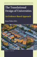 The translational design of universities an evidence-based approach /