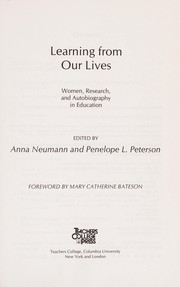 Learning from our lives : women, research, and autobiography in education /