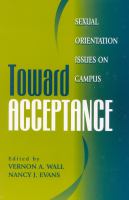 Toward acceptance : sexual orientation issues on campus /