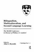 Bilingualism, multiculturalism, and second language learning : the McGill conference in honour of Wallace E. Lambert /