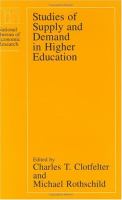 Studies of supply and demand in higher education /