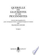 Querelle des Gluckistes et des Piccinnistes : texte des pamphlets avec introduction, commentaires et index /