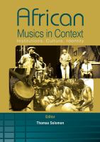 African musics in context : institutions, culture, identity /