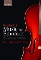 Handbook of music and emotion : theory, research, and applications /