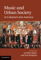 Music and urban society in colonial Latin America /