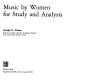 Music by women for study and analysis /