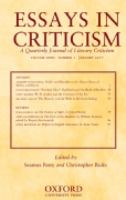 Essays in criticism.