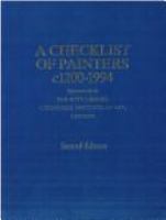 A checklist of painters, c1200-1994 represented in the Witt Library, Courtauld Institute of Art, London.