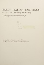 Early Italian paintings in the Yale University Art Gallery; a catalogue /