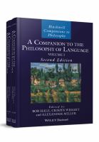 A companion to the philosophy of language /