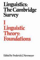 Linguistic theory : foundations /