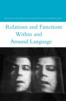 Relations and functions within and around language /