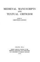 Medieval manuscripts and textual criticism /