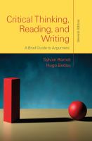 Critical thinking, reading, and writing : a brief guide to argument /