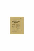 Middle English dictionary plan and bibliography. Supplement I /