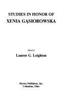 Studies in honor of Xenia Gąsiorowska /