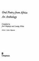 Oral poetry from Africa : an anthology /