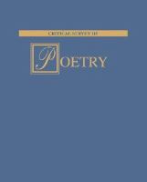 Critical survey of poetry /