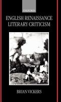 English Renaissance literary criticism /