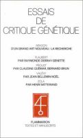 Essais de critique génétique /