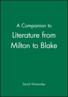 A companion to literature from Milton to Blake /