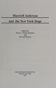 Maxwell Anderson and the New York stage /