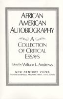 African American autobiography : a collection of critical essays /