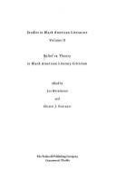 Belief vs. theory in Black American literary criticism /