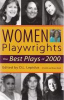 Women playwrights : the best plays of 2000 /