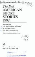 The Best American short stories, 1992 /
