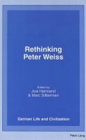Rethinking Peter Weiss /