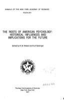 The Roots of American psychology : historical influences and implications for the future /