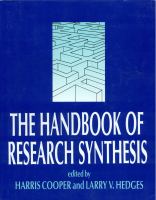 The Handbook of research synthesis /