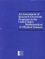 An Assessment of research-doctorate programs in the United States--mathematical & physical sciences /