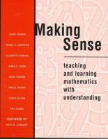 Making sense : teaching and learning mathematics with understanding /