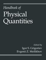 Handbook of physical quantities /
