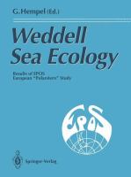 Weddell Sea ecology : results of EPOS, European "Polarstern" Study /