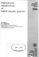 International introductions of inland aquatic species /