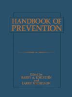 Handbook of prevention /