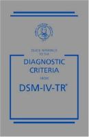 Diagnostic criteria from DSM-IV-TR /