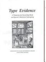 Type evidence : a thesaurus for use in rare book and special collections cataloguing /