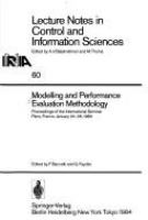 Modelling and performance evaluation methodology : proceedings of the international seminar, Paris, France, January 24-26, 1983 /