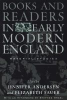 Books and readers in early modern England : material studies /