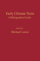 Early Chinese texts : a bibliographical guide /