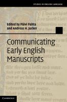 Communicating early English manuscripts /